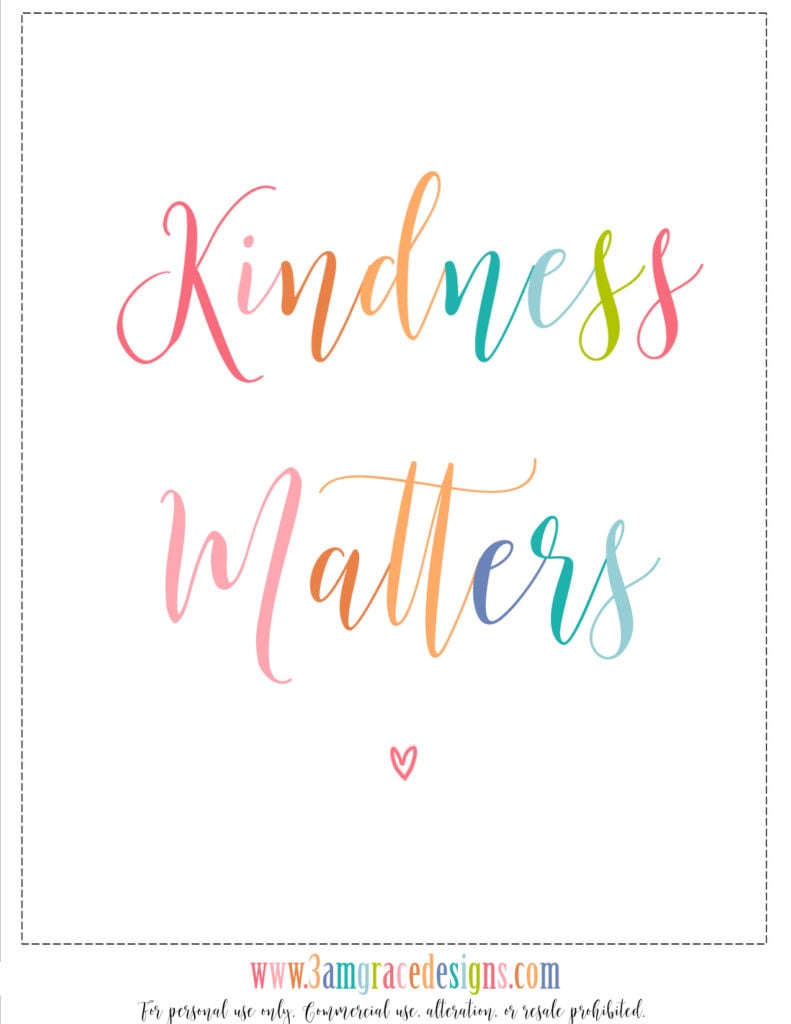 Kindness Giveaway & Free Printable - 3amgracedesigns