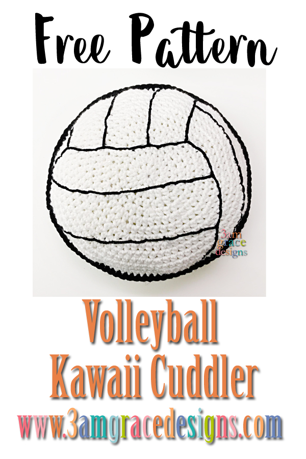 Volleyball Kawaii Cuddler™ Free Crochet Pattern 3amgracedesigns