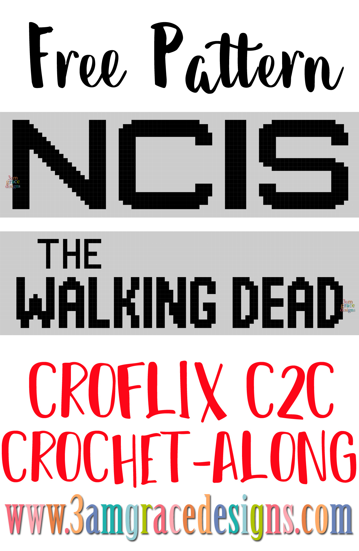 Croflix C2C CAL – NCIS & The Walking Dead – Free Crochet Pattern