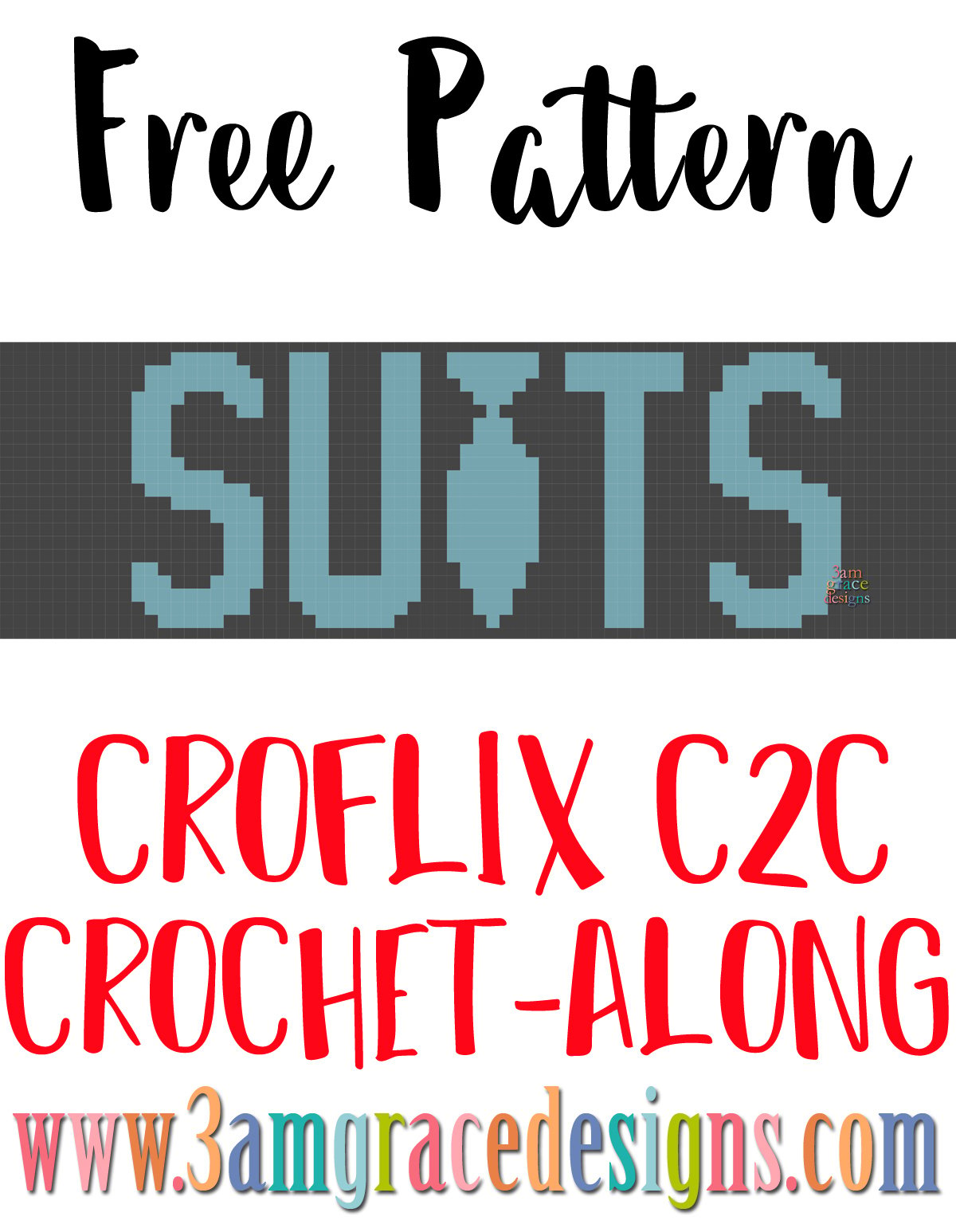 Croflix C2C CAL – Suits – Free Crochet Pattern