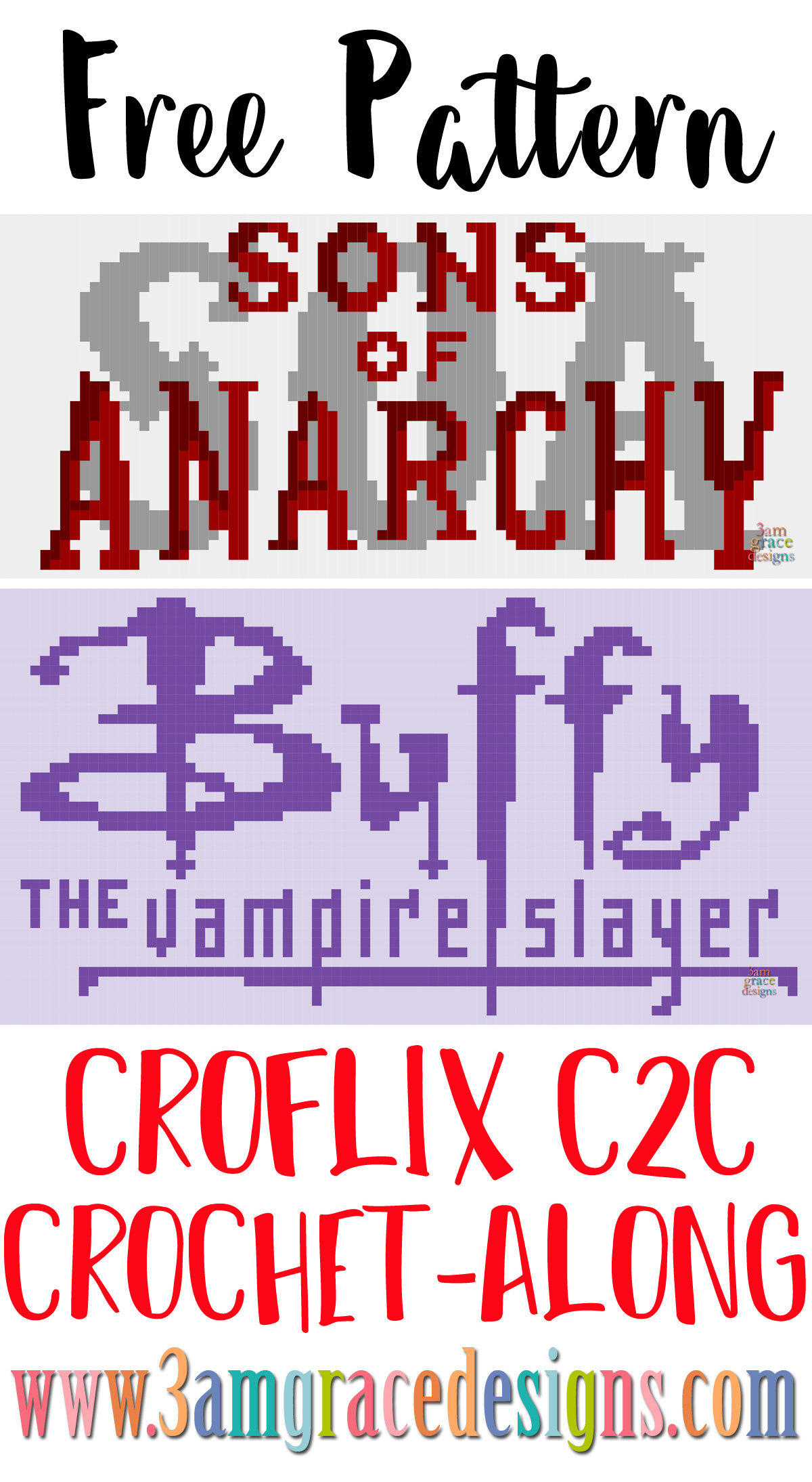 Croflix C2C CAL – Sons of Anarchy & Buffy The Vampire Slayer – Free Crochet Pattern