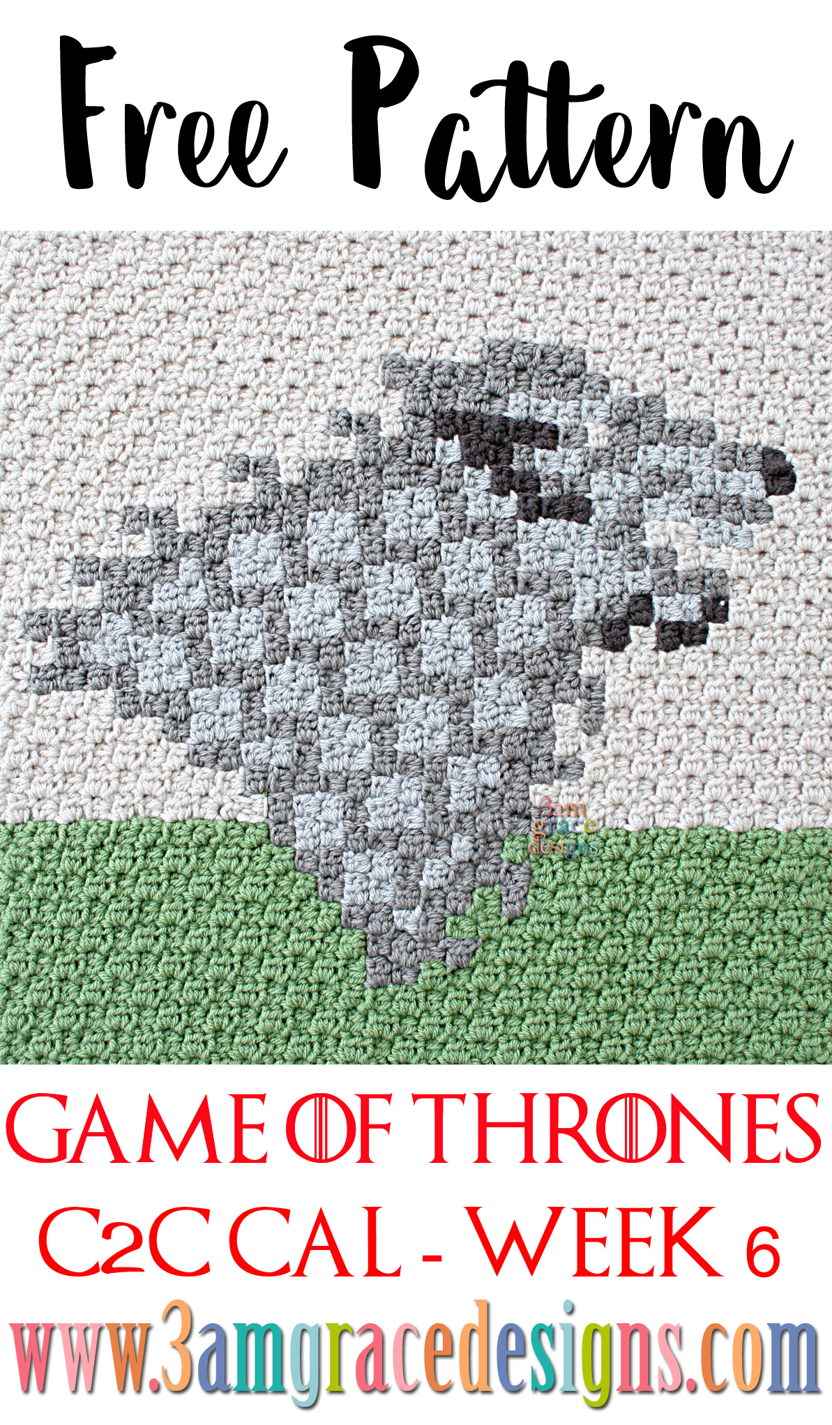 Games of Thrones C2C CAL Week 6 Free Crochet Pattern 3amgracedesigns