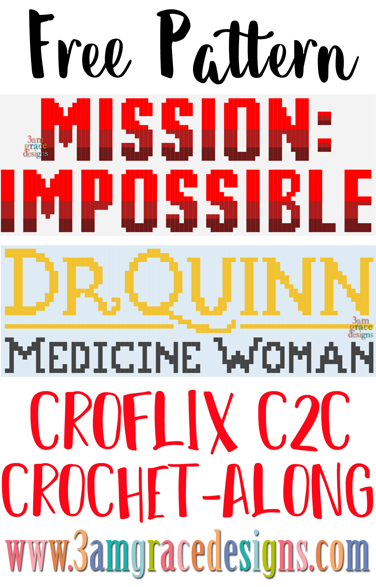 Croflix C2C CAL – Mission Impossible & Dr Quinn Medicine Woman – Free Crochet Pattern