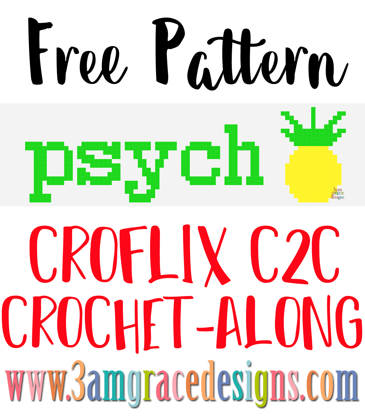 Croflix C2C CAL – Psych – Free Crochet Pattern