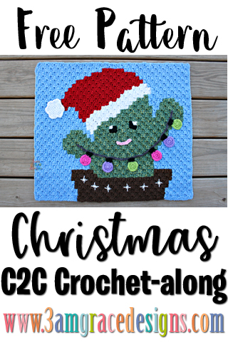 Christmas C2C Mini Lapghan Crochet-along | 3amgracedesigns