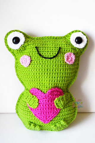 Frog Plush, Cute Mini Frog Plush, Crochet Pillow, Cute Frog 