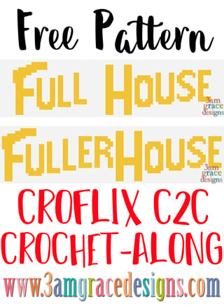 Our Full House & Fuller House Croflix C2C crochet pattern & tutorial allows you to choose your favorite graphs for a custom graphgan blanket.