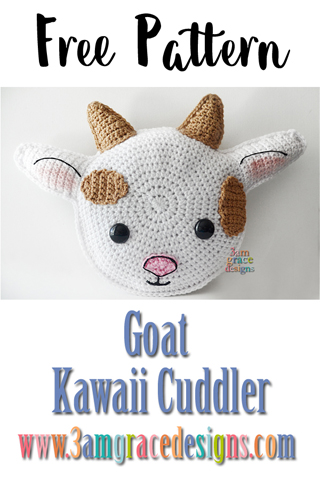 Goat Kawaii Cuddler Free Crochet Pattern 3amgracedesigns