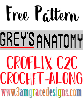 Our Grey's Anatomy Croflix C2C crochet pattern & tutorial allows you to choose your favorite graphs for a custom graphgan blanket.