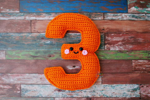 Number 3 Three Kawaii Cuddler® – Crochet Pattern
