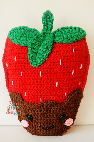 Strawberry Crochet Pattern Kawaii Cuddler® - 3amgracedesigns